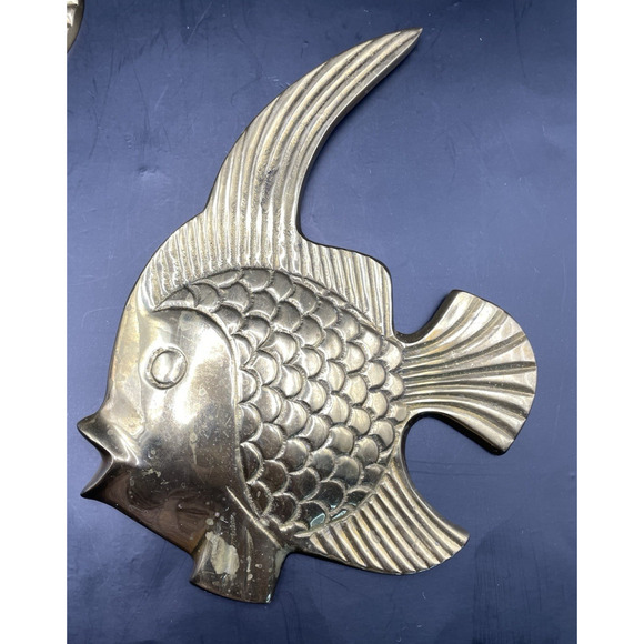 Vintage Nautical Wall Decor - Set of 4 Brass Fish -Made in India - Picture 7 of 16